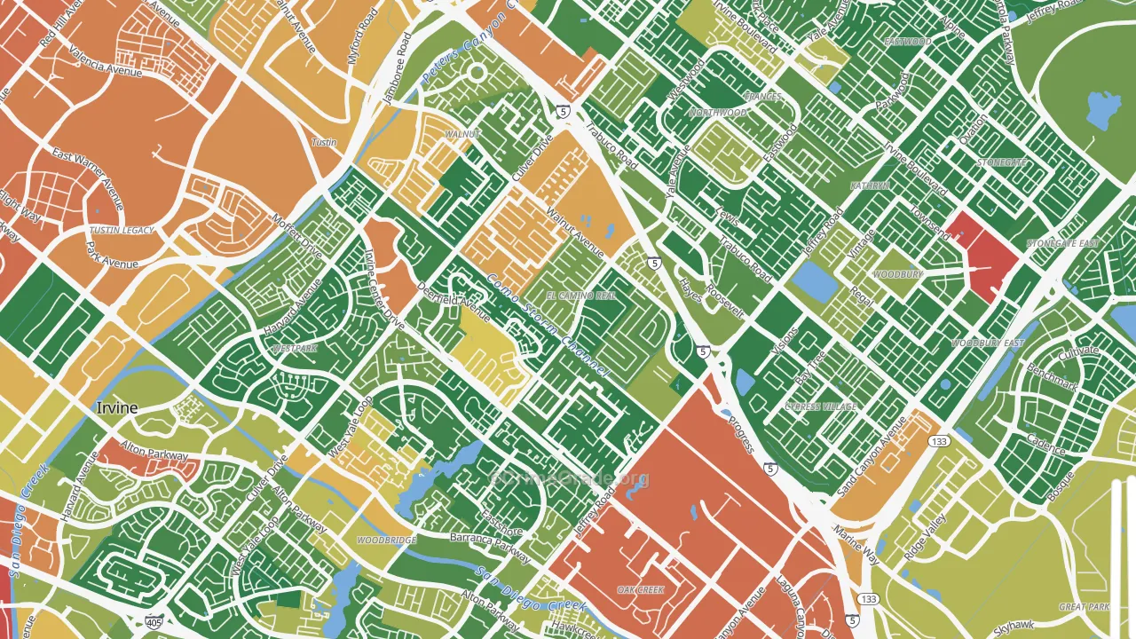 El Camino Real, Irvine, CA Map of Theft Rates