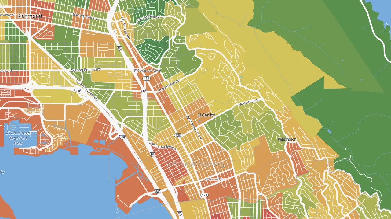 El Cerrito, CA Map of Theft Rates