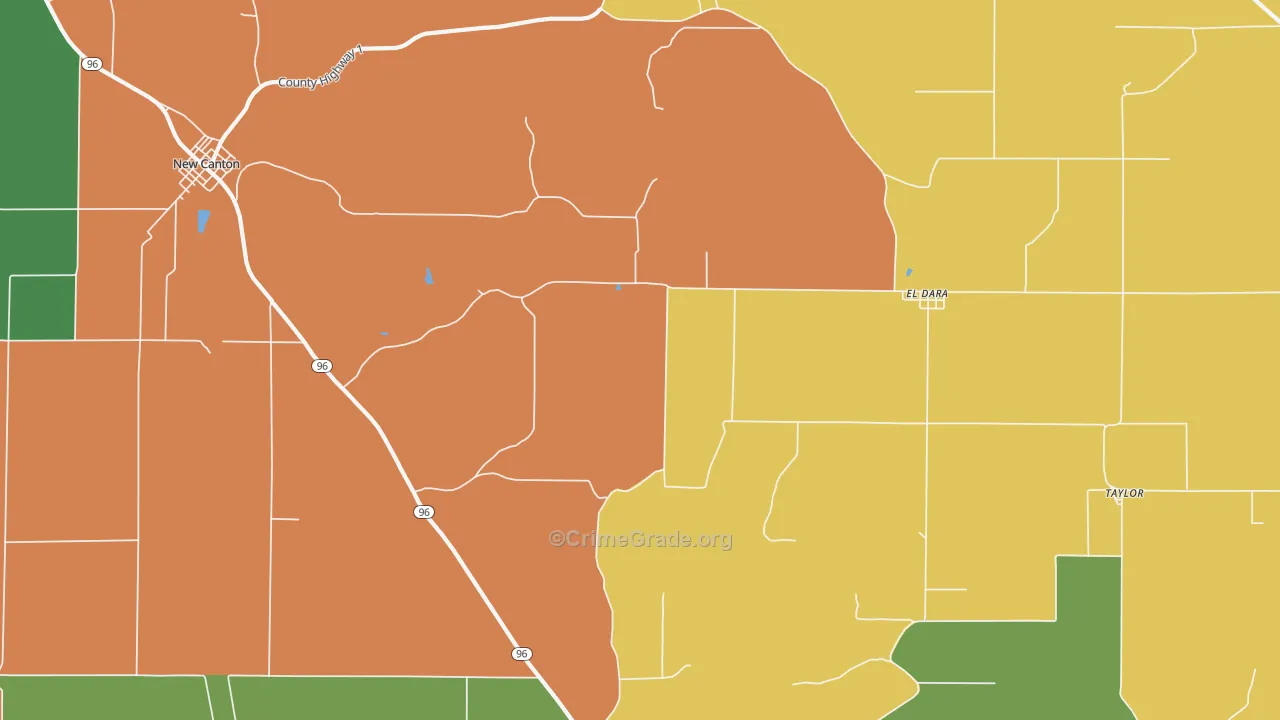 El Dara, IL Map of Theft Rates