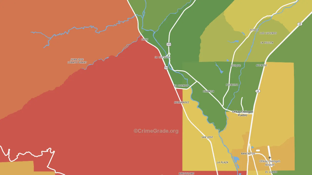 El Duende, NM Map of Theft Rates