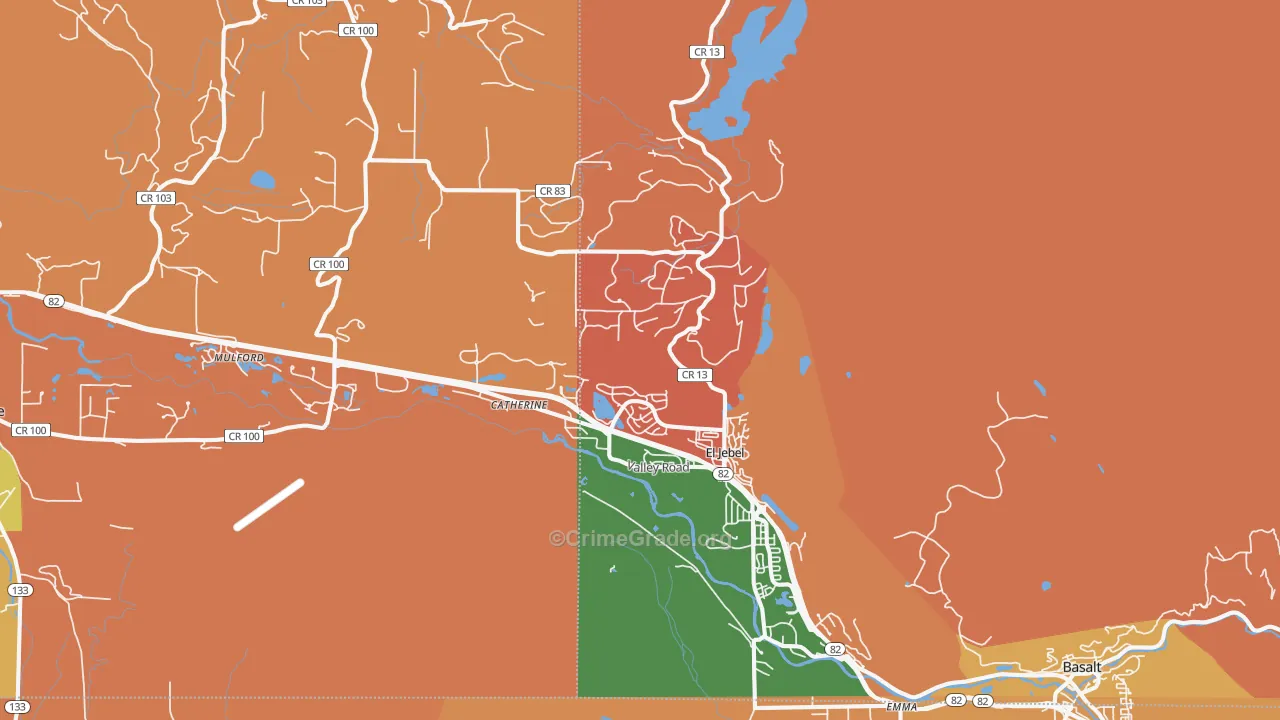 El Jebel, CO Map of Theft Rates