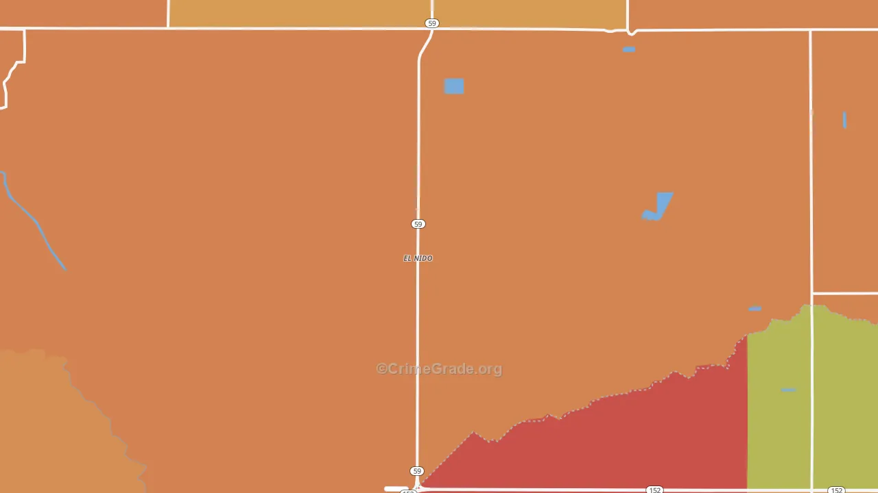El Nido, CA Map of Theft Rates