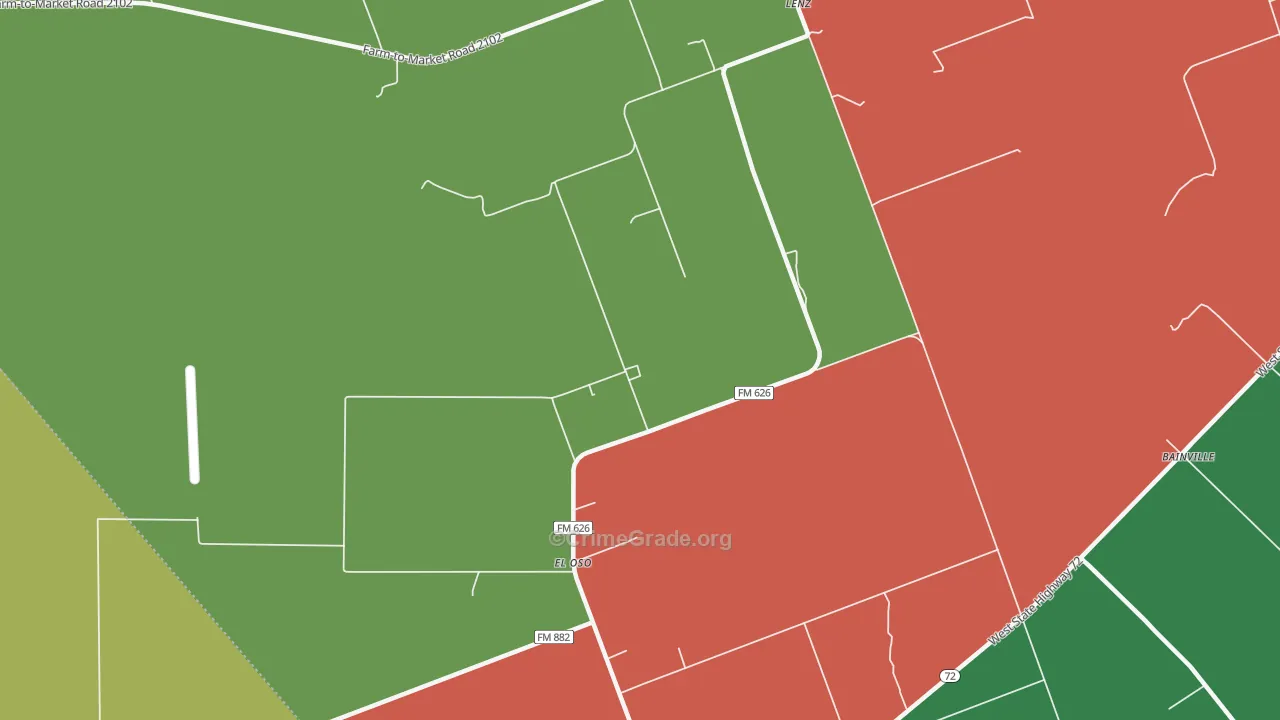 El Oso, TX Map of Theft Rates