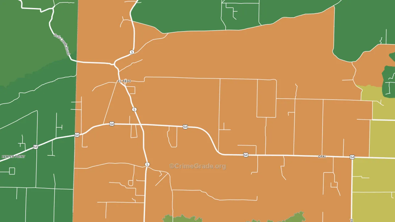 El Paso, AR Map of Theft Rates