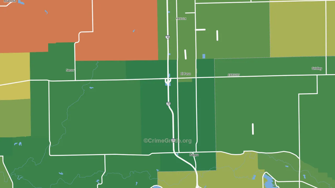 El Paso, IL Map of Theft Rates