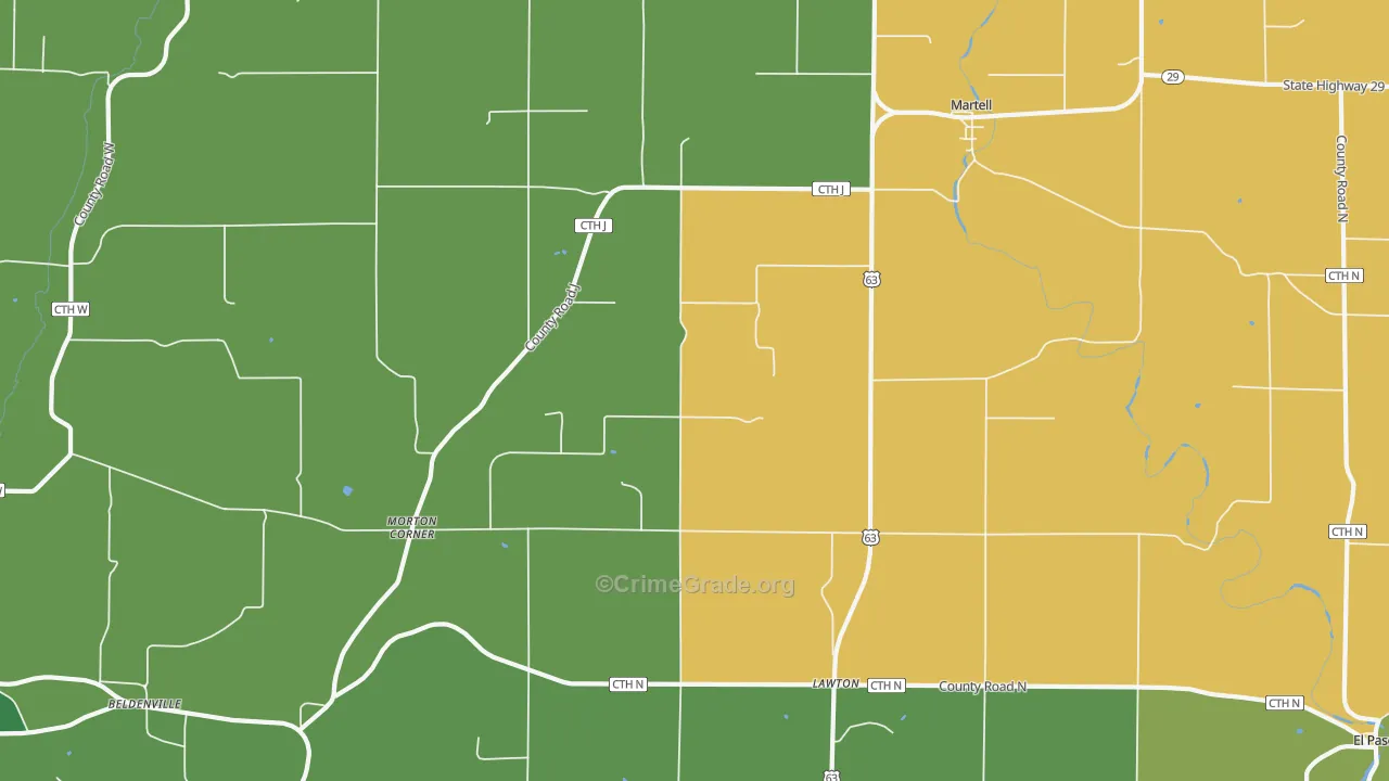 El Paso, WI Map of Theft Rates