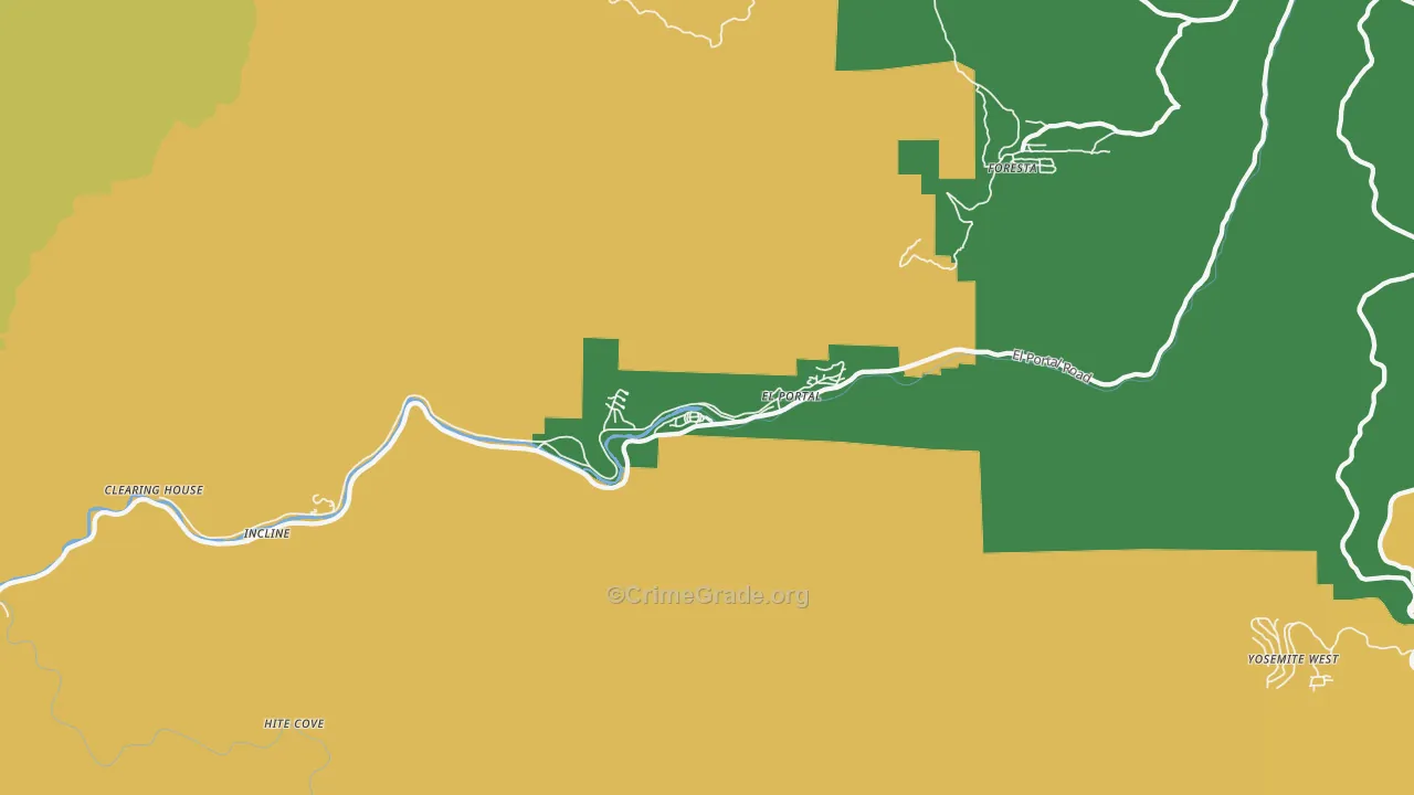 El Portal, CA Map of Theft Rates