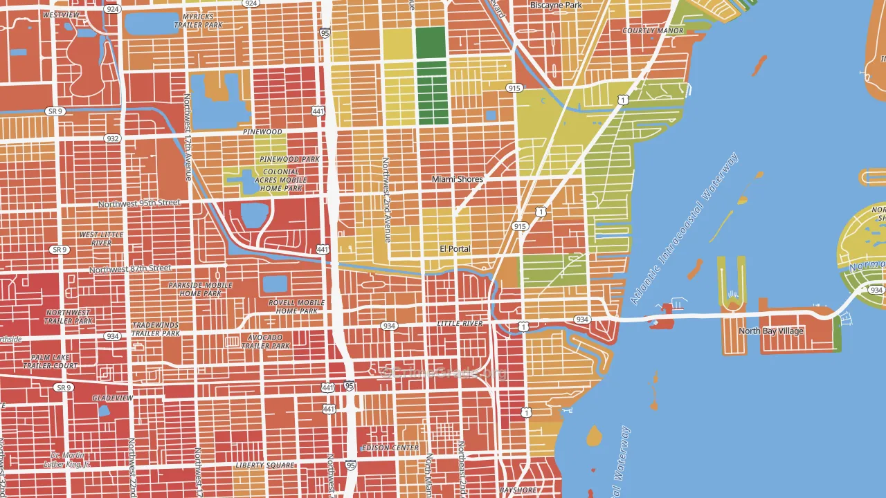 El Portal, FL Map of Theft Rates
