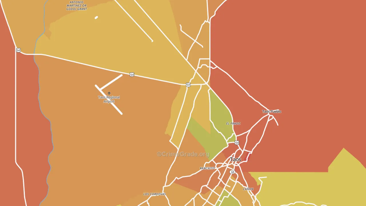 El Prado, NM Map of Theft Rates