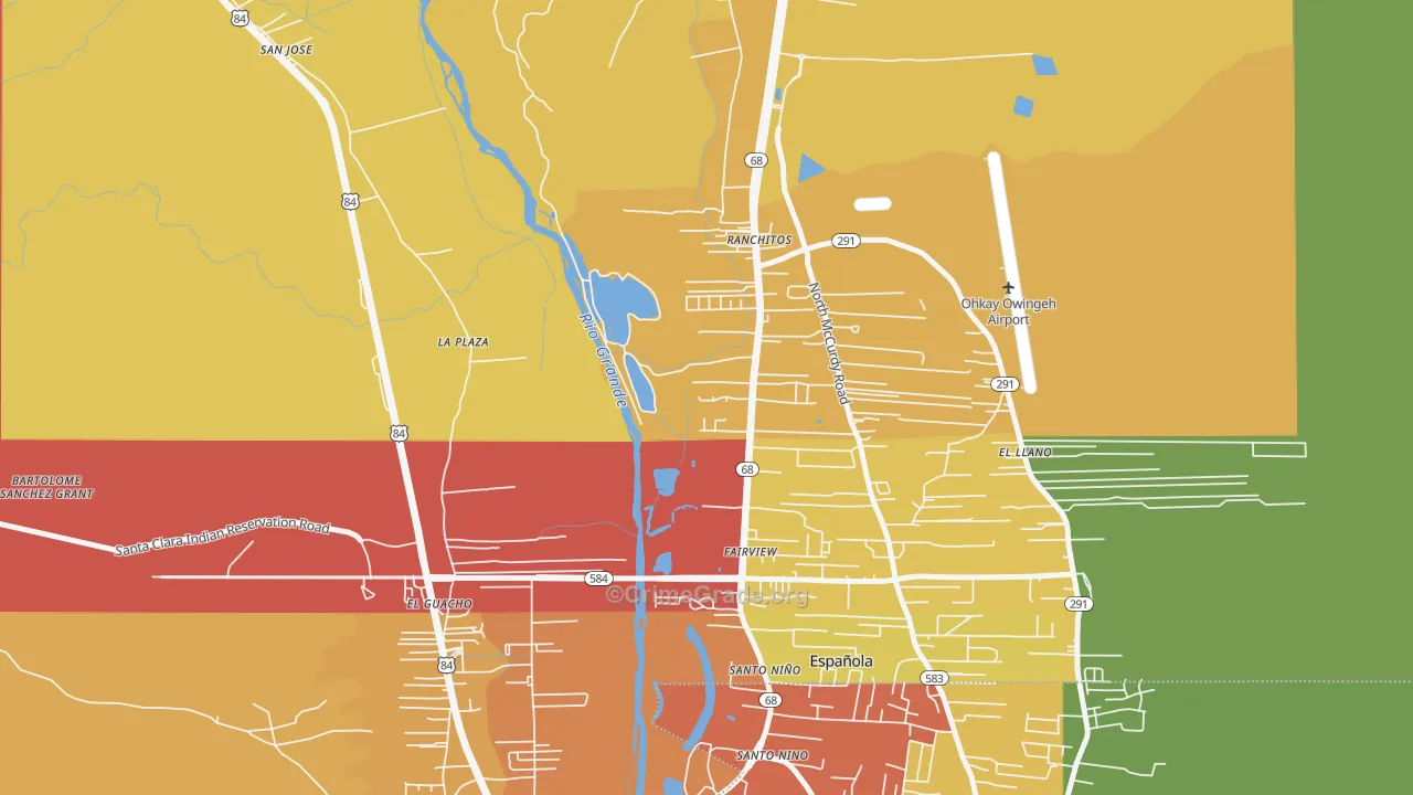 El Rancho, NM Map of Theft Rates
