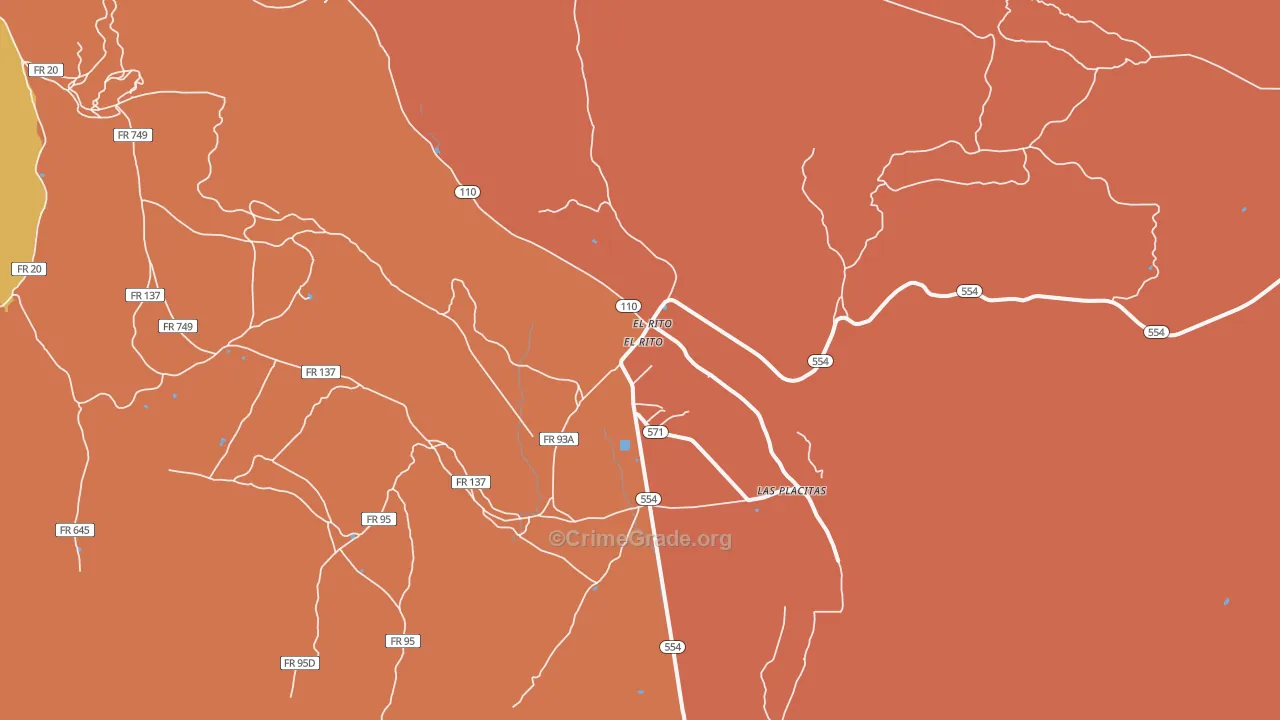 El Rito, NM Map of Theft Rates
