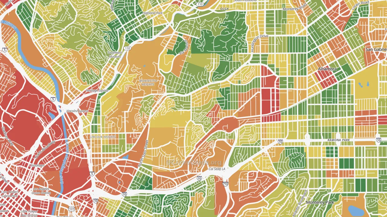 El Sereno, Los Angeles, CA Map of Theft Rates