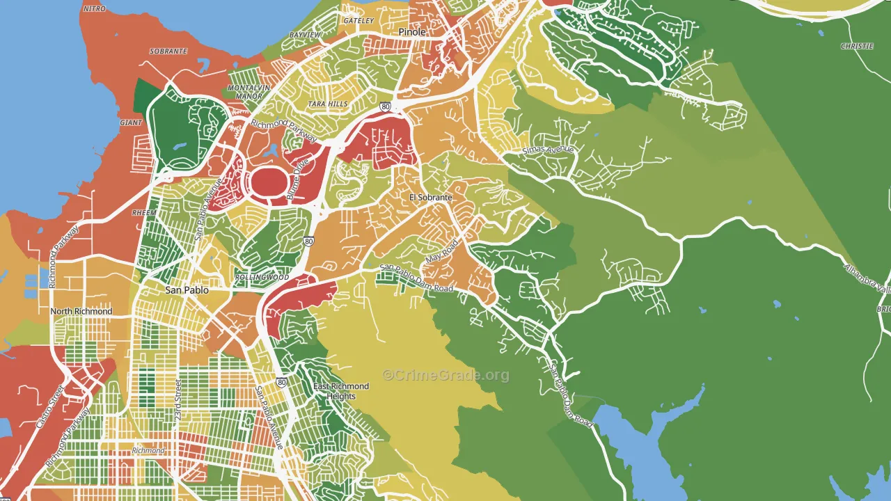 El Sobrante, CA Map of Theft Rates