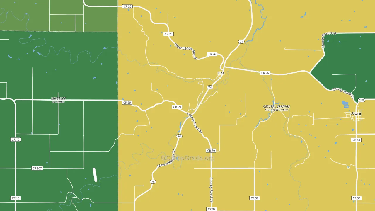 Elba, MN Map of Theft Rates