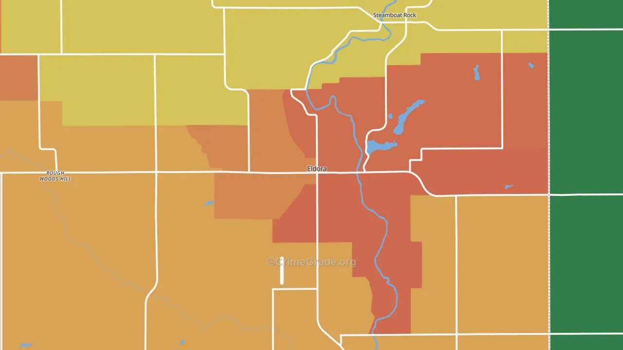 Eldora, IA Map of Theft Rates