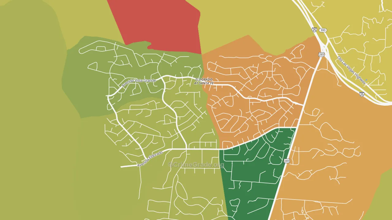 Eldorado at Santa Fe, NM Map of Theft Rates