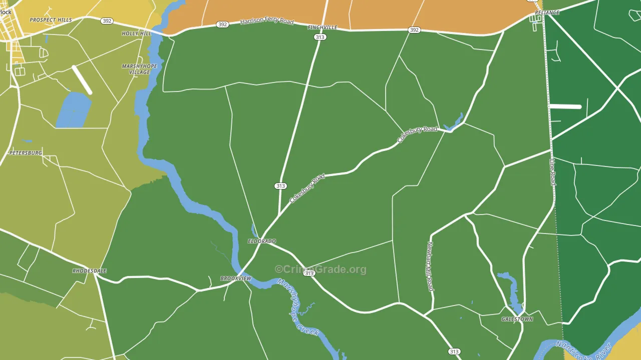Eldorado, MD Map of Theft Rates