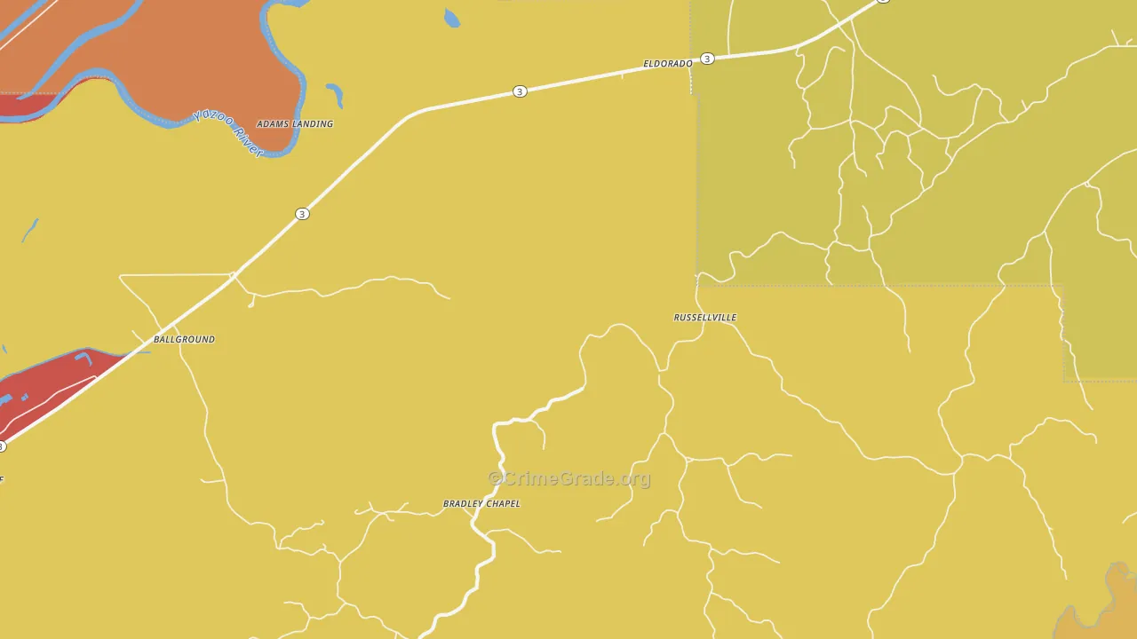 Eldorado, MS Map of Theft Rates