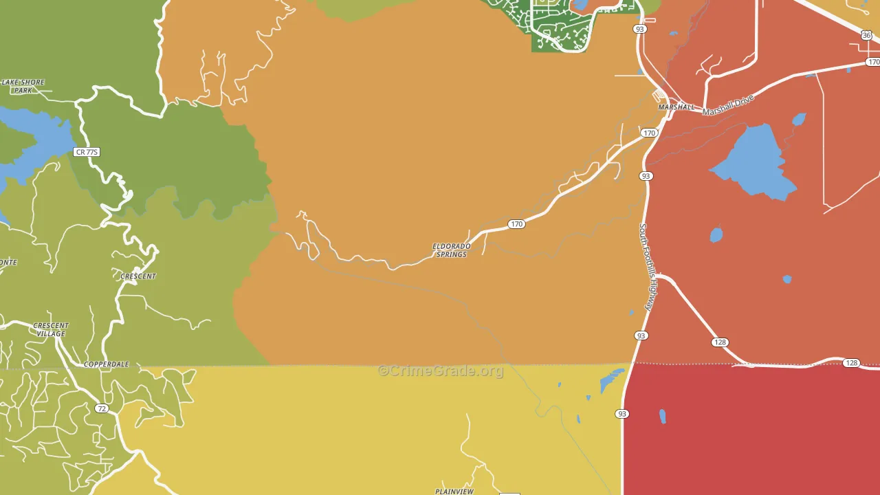 Eldorado Springs, CO Map of Theft Rates