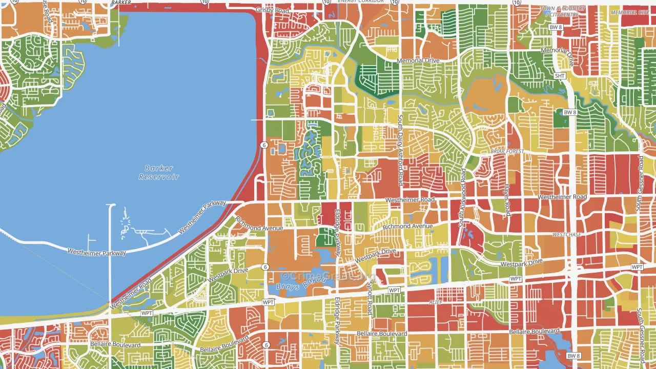Eldridge-West Oaks, Houston, TX Map of Theft Rates