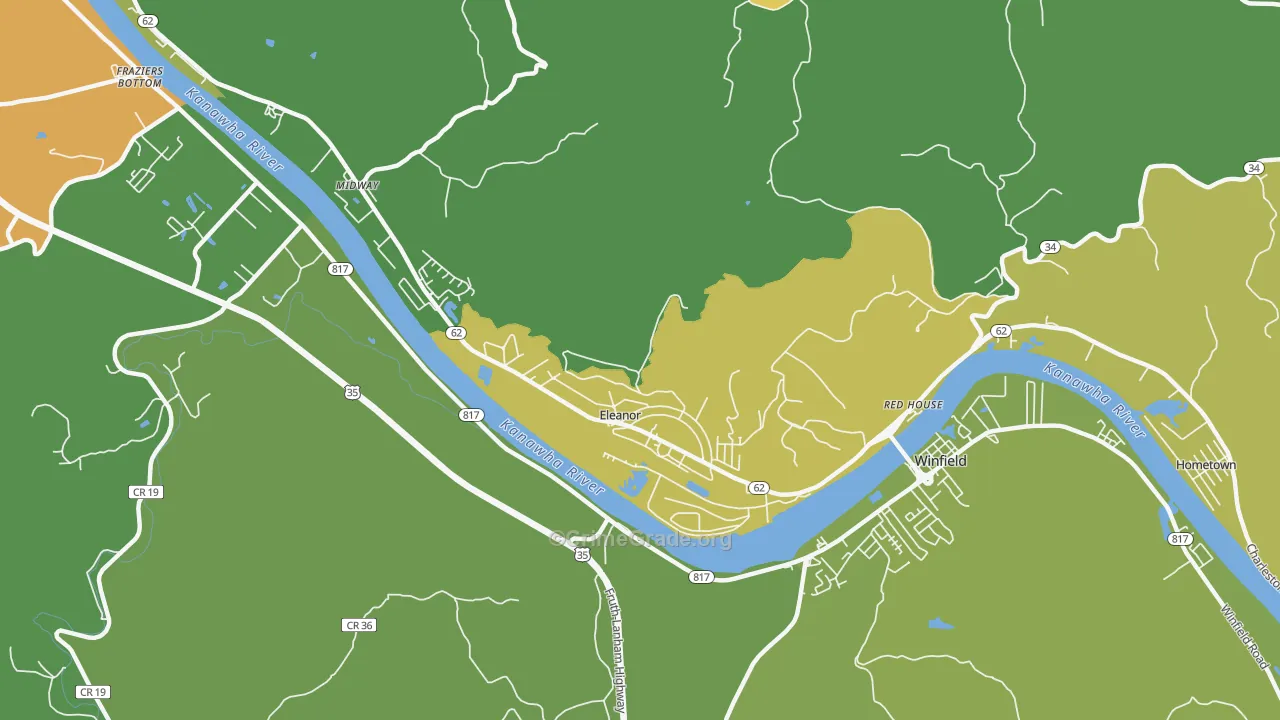 Eleanor, WV Map of Theft Rates