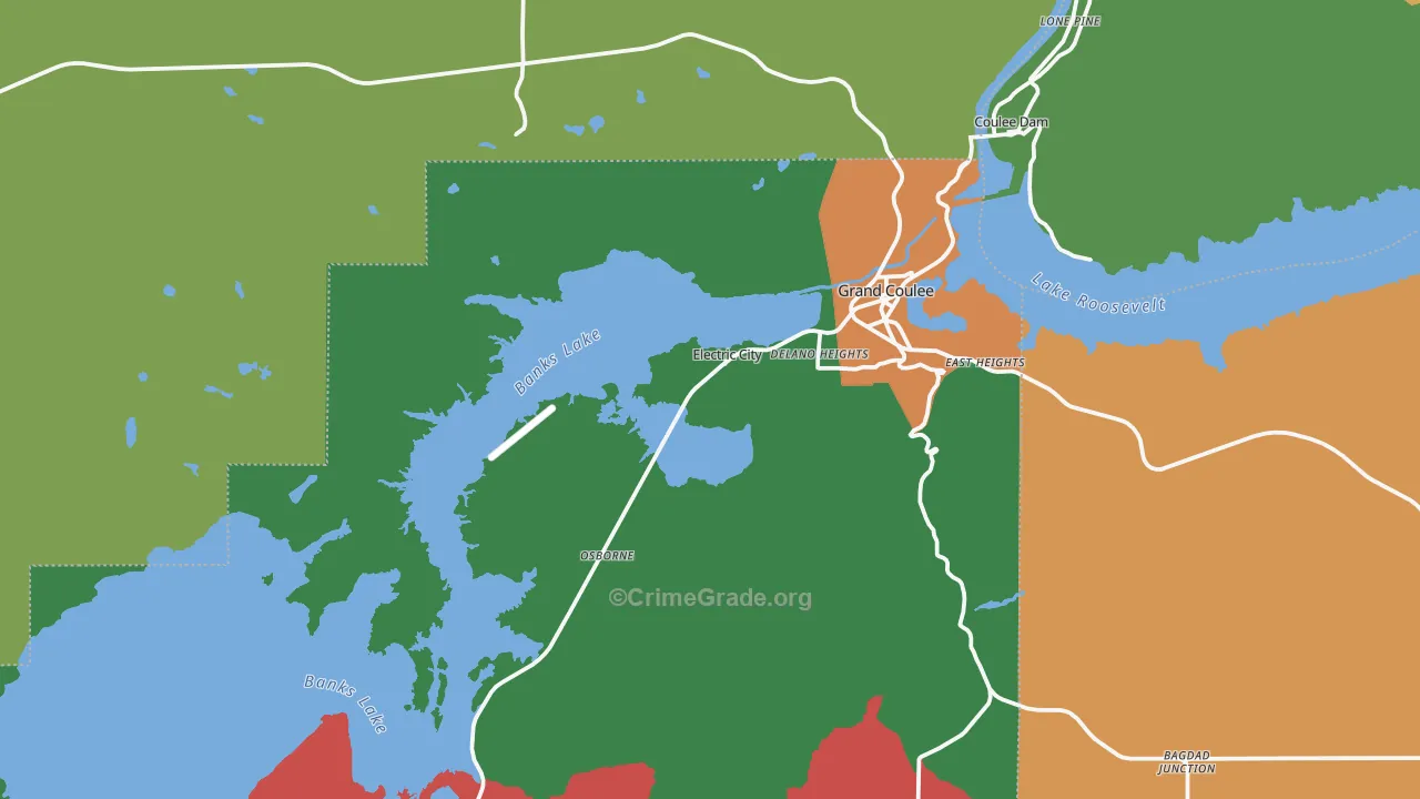 Electric City, WA Map of Theft Rates