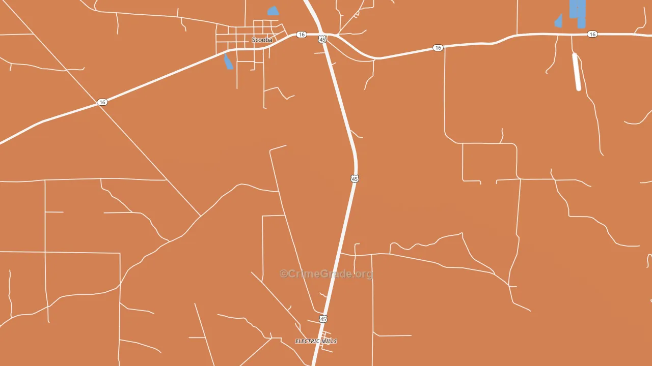 Electric Mills, MS Map of Theft Rates