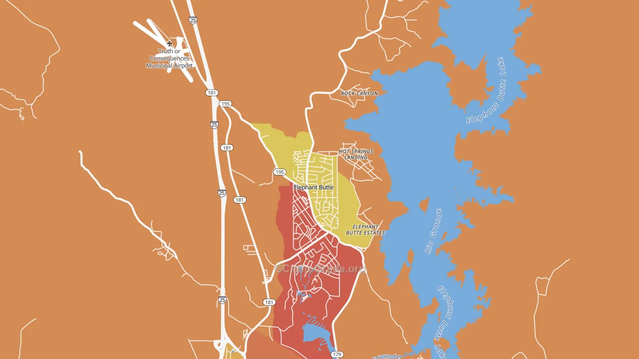 Elephant Butte, NM Map of Theft Rates