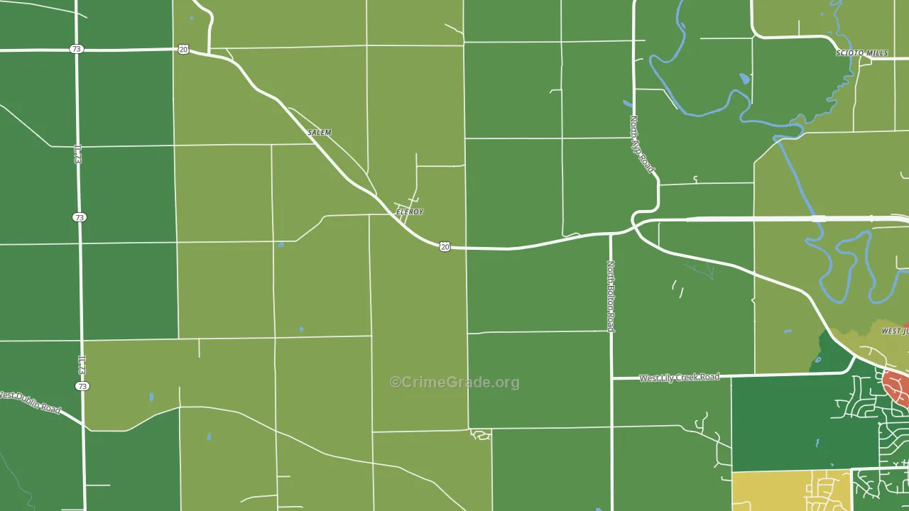 Eleroy, IL Map of Theft Rates