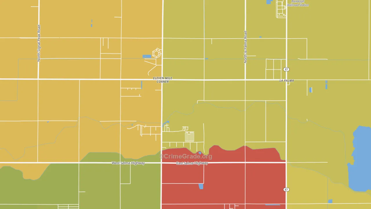 Eleven Mile Corner, AZ Map of Theft Rates