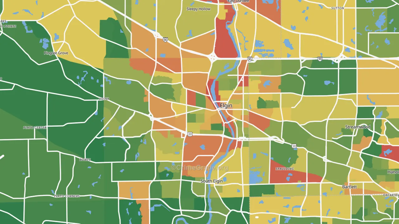Elgin, IL Map of Theft Rates