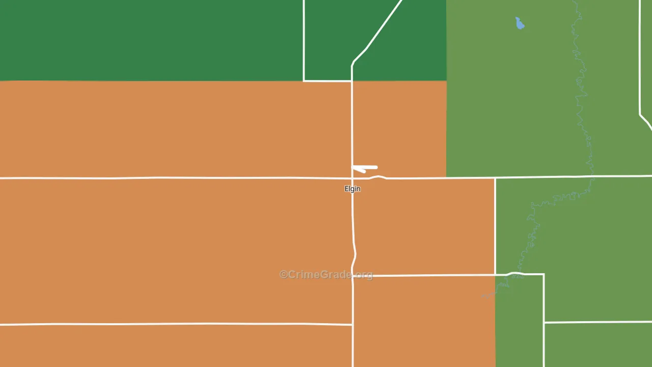 Elgin, NE Map of Theft Rates