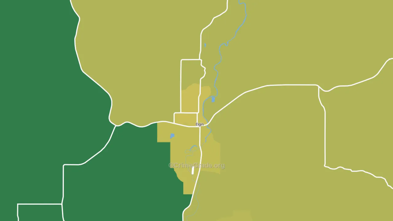 Elgin, OR Map of Theft Rates