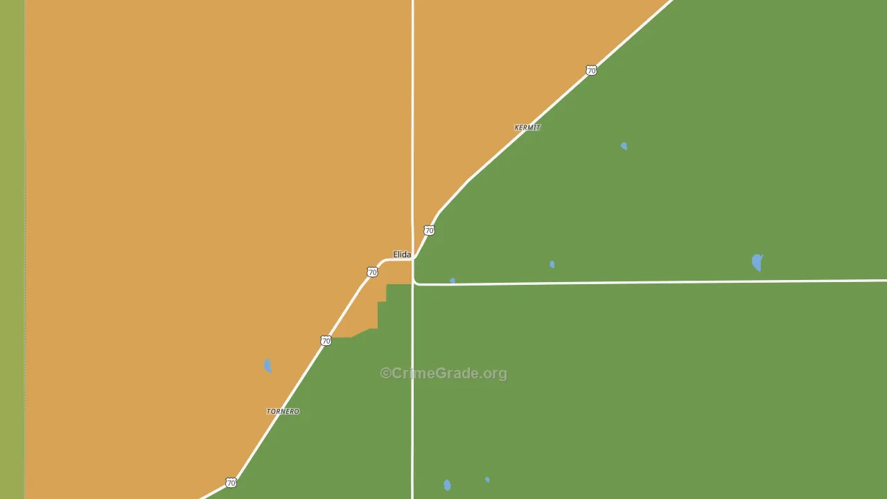 Elida, NM Map of Theft Rates