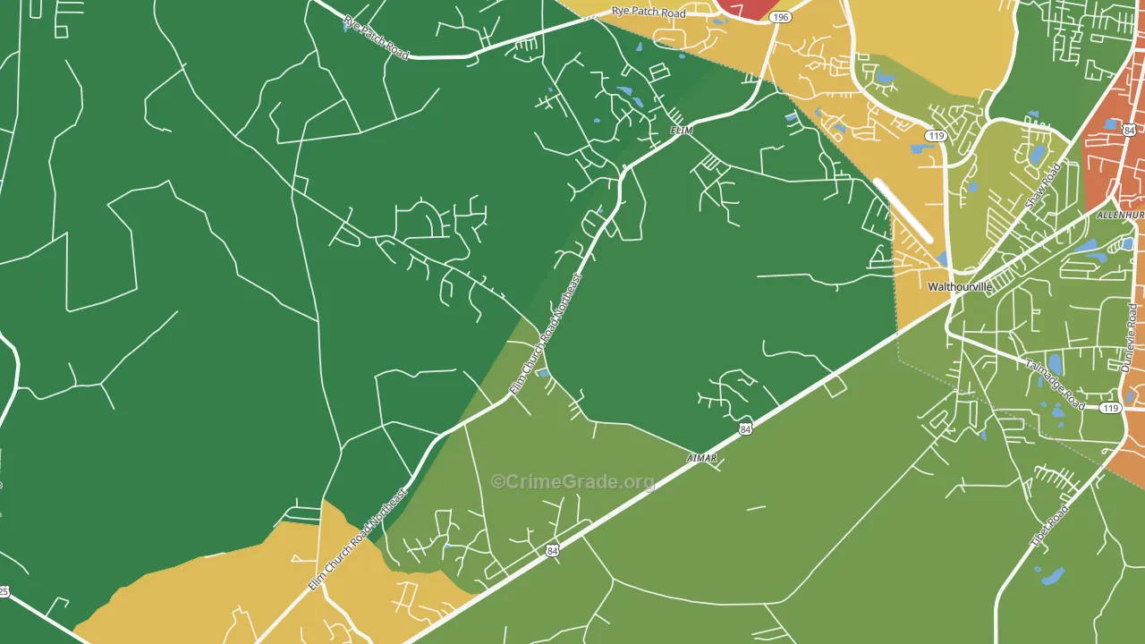 Elim, GA Map of Theft Rates