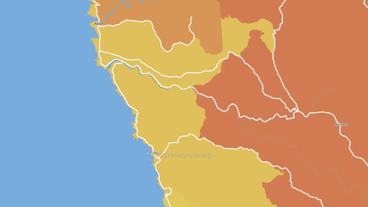 Elk, CA Map of Theft Rates