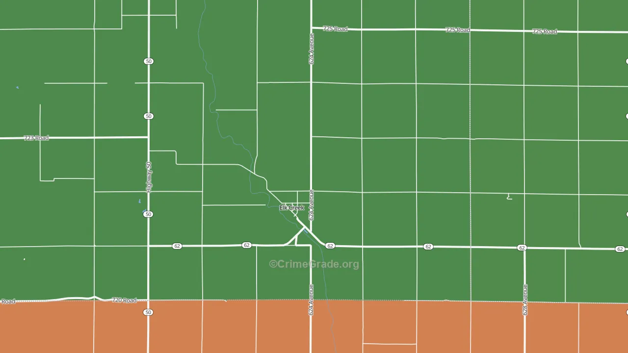 Elk Creek, NE Map of Theft Rates