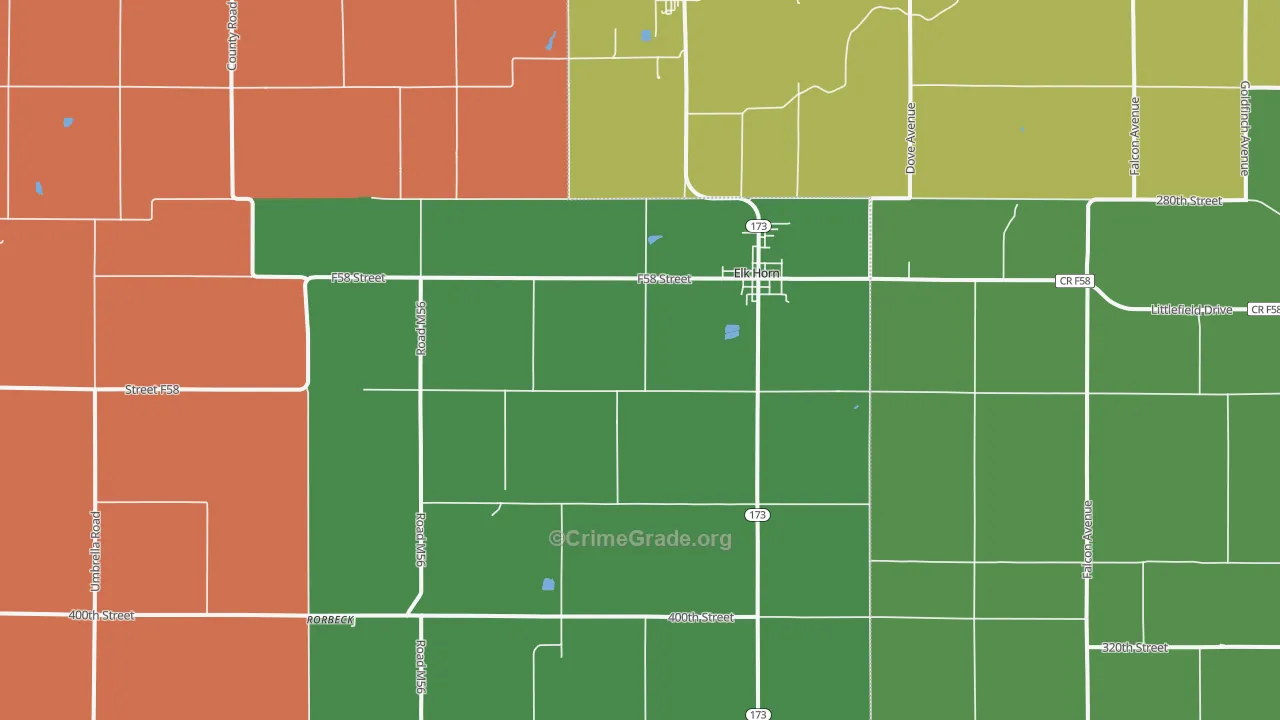Elk Horn, IA Map of Theft Rates