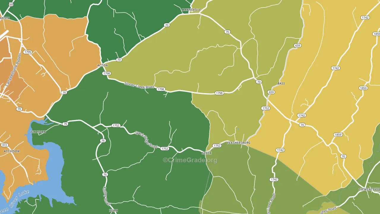 Elk Horn, KY Map of Theft Rates