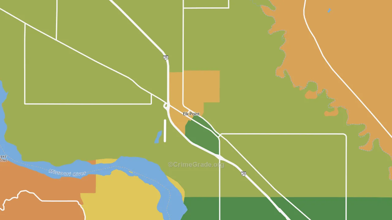 Elk Point, SD Map of Theft Rates