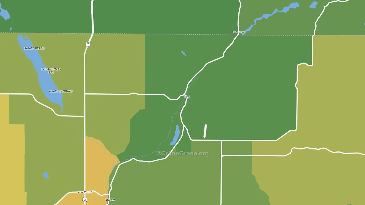 Elk, WA Map of Theft Rates