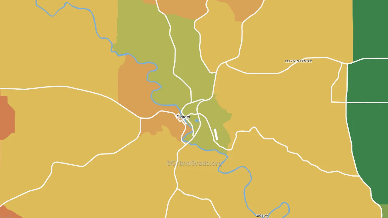 Elkader, IA Map of Theft Rates