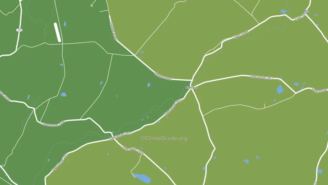 Elkdale, PA Map of Theft Rates