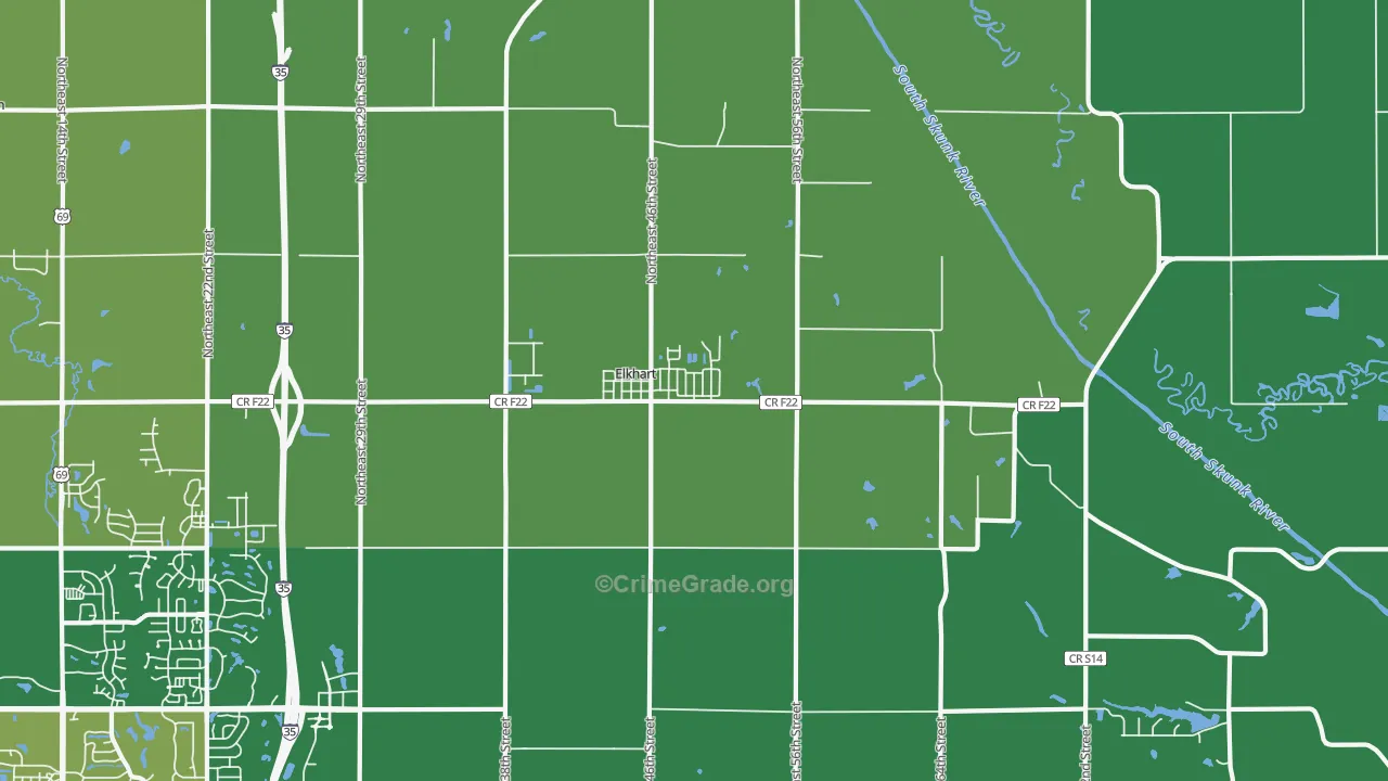 Elkhart, IA Map of Theft Rates