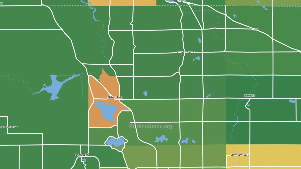 Elkhart Lake, WI Map of Theft Rates