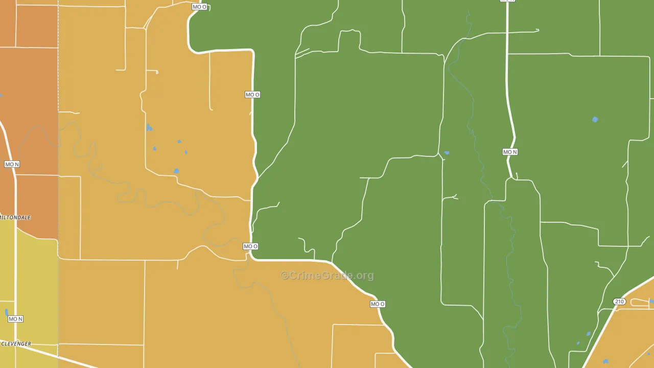 Elkhorn, MO Map of Theft Rates