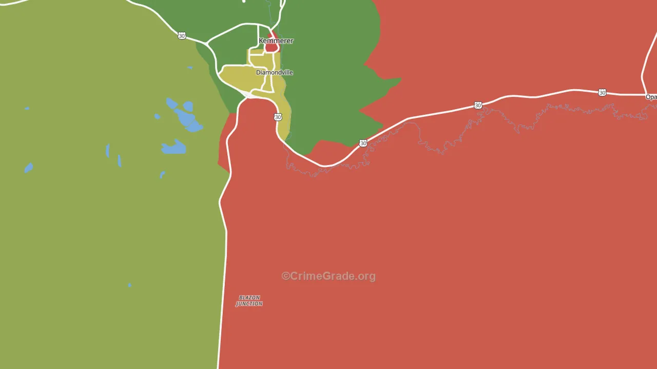 Elkol, WY Map of Theft Rates