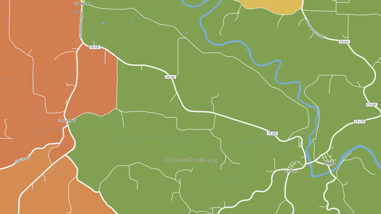 Elkport, IA Map of Theft Rates