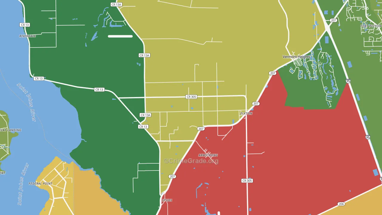 Elkton, FL Map of Theft Rates