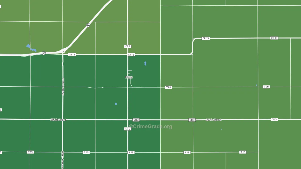 Elkton, MN Map of Theft Rates